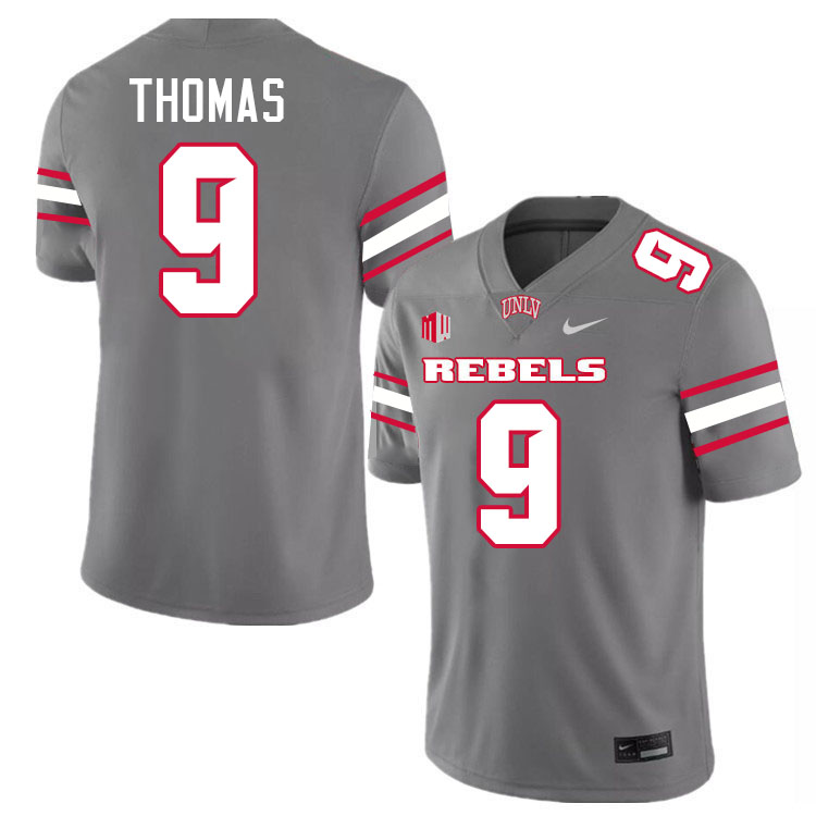 UNLV Rebels #9 Jai'Den Thomas College Football Jerseys,Uniforms-Grey
